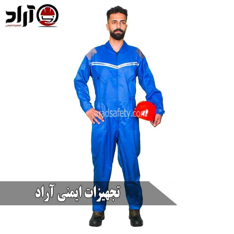 لباس کار یکسره امدادی آبی طوسی