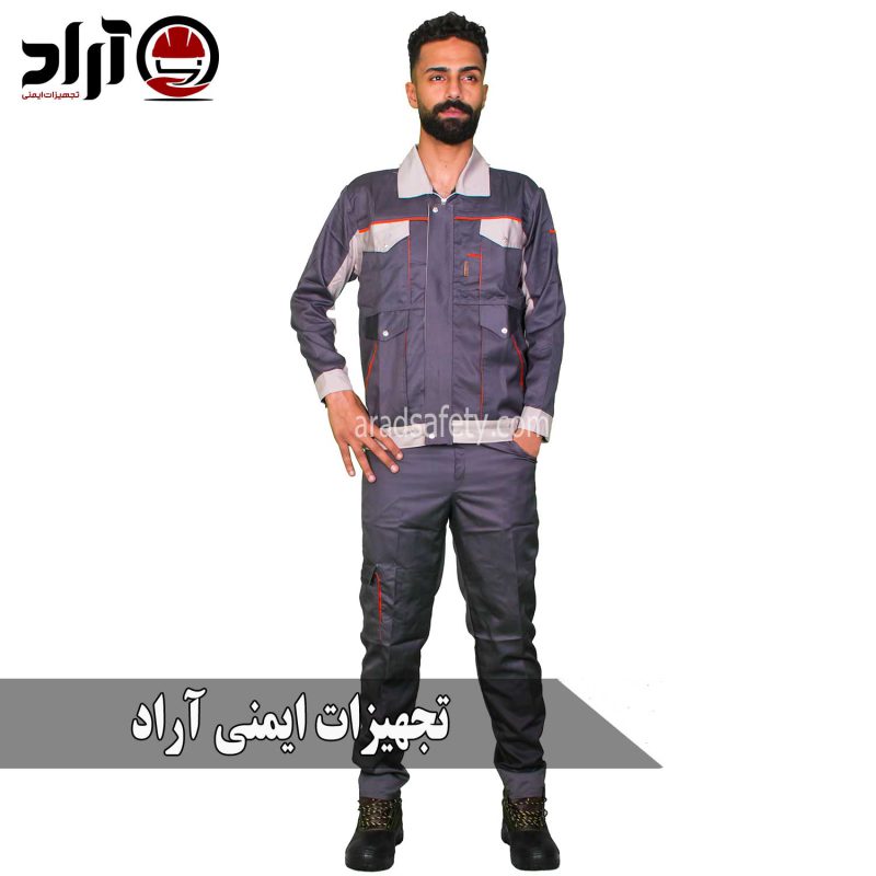 لباس کار بوفالو درجه یک طوسی استخوانی