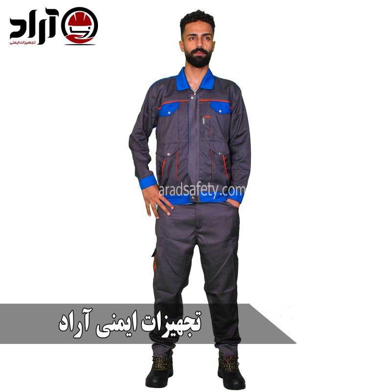 لباس کار بوفالو درجه یک طوسی آبی