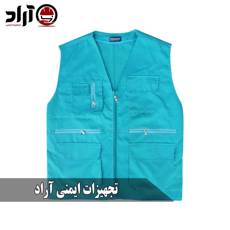 جلیقه خبرنگاری سبز آبی