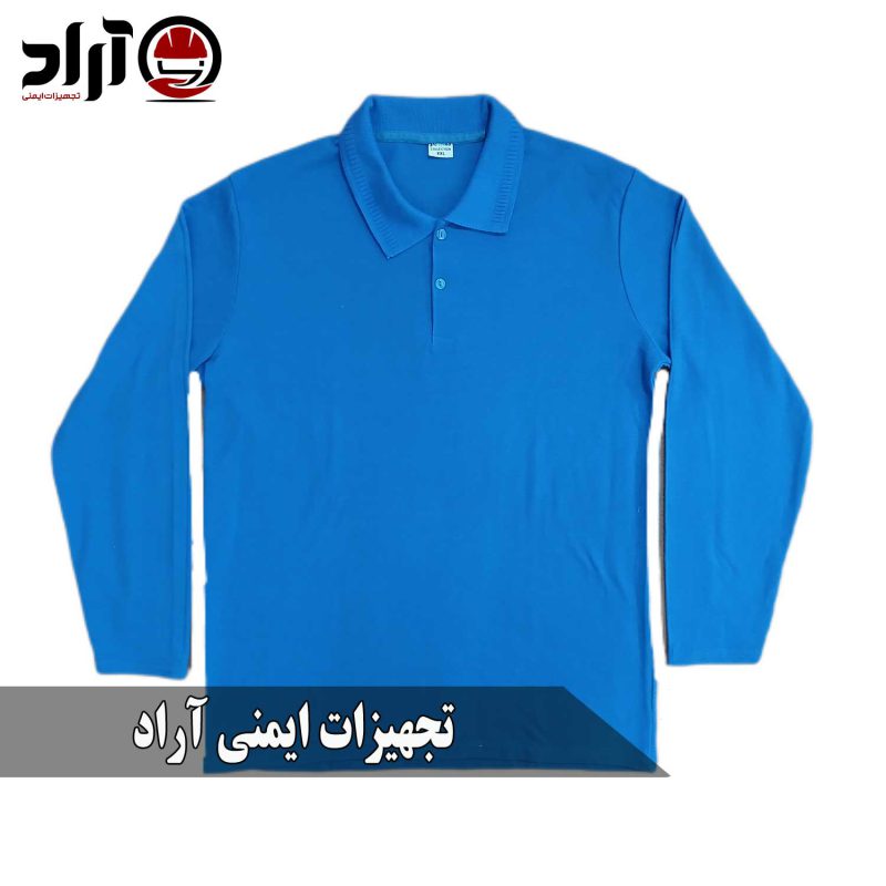تیشرت کار آستین بلند آبی کاربنی