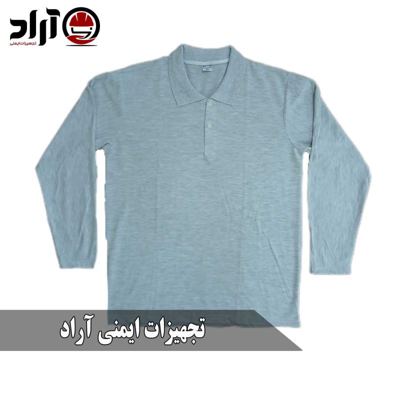 تیشرت کار آستین بلند طوسی روشن