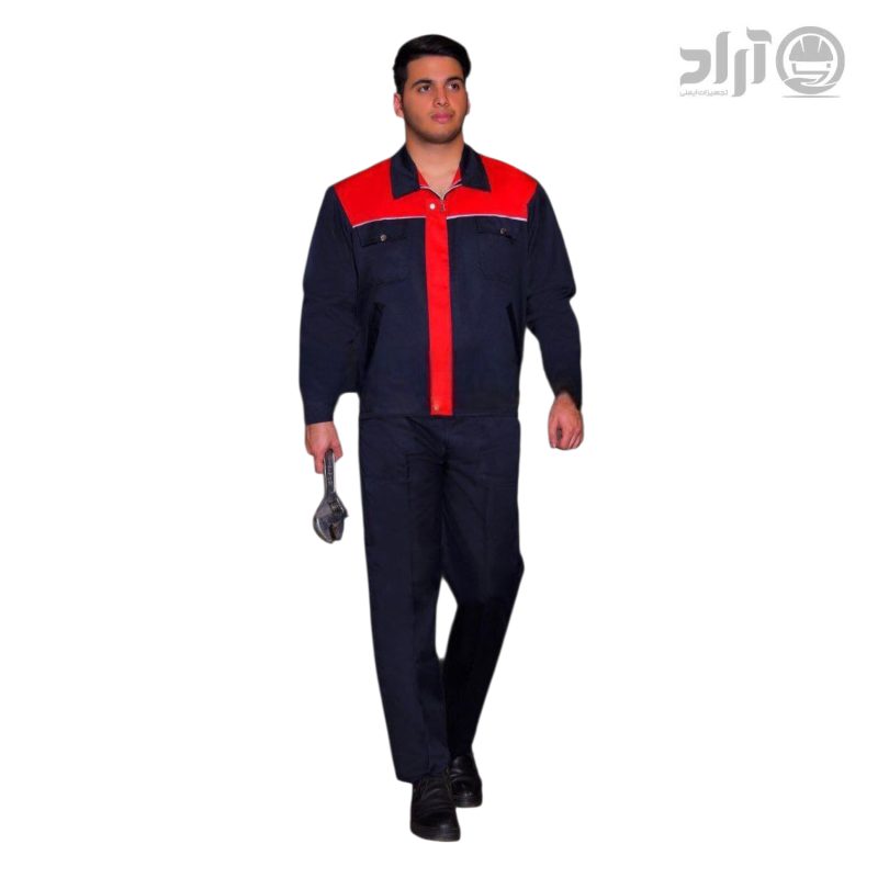 لباس کار آریا سرمه ای قرمز