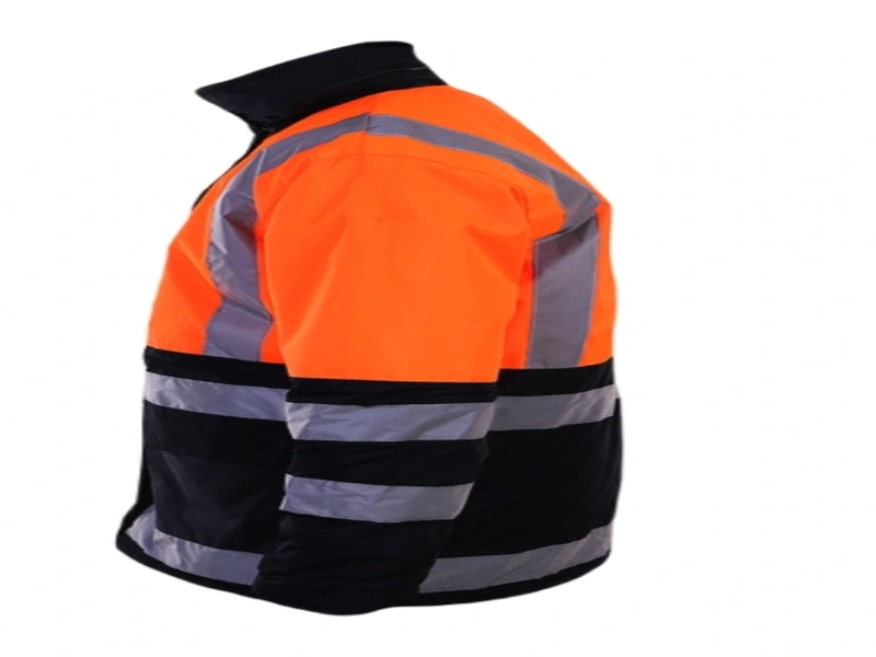 کاپشن راهداری مشکی نارنجی