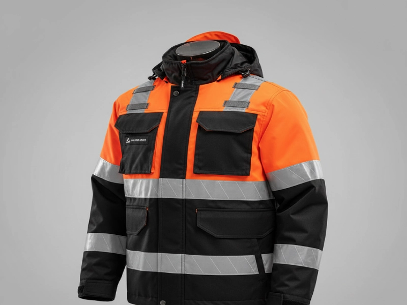 کاپشن راهداری مشکی نارنجی