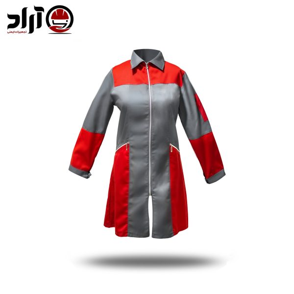 مانتو کار زنانه صنعتی سیلور طوسی قرمز